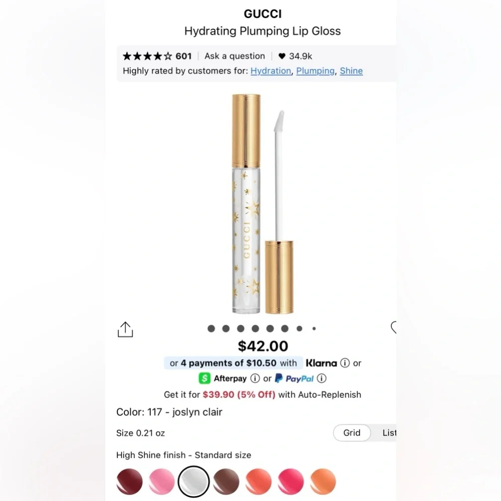 Gucci Hydrating Lip Gloss in Shade Joslyn Clair ( BRAND NEW NO BOX)